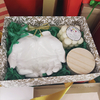 Kit Presente Mãos Dar Receber + Vela Bolha + Vela Vidro
