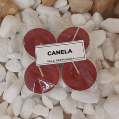 Vela Rechaud Com 4 Unidades - Canela