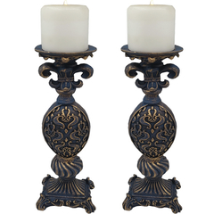 Castiçal Flor de Lis Com Suporte para Vela Par 22320 - comprar online