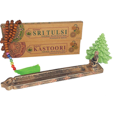 Kit Presente Zen Vela Natal + Incensário + Japamala + 2 Cx Incenso Vegan - comprar online