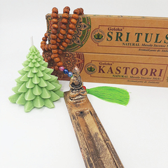 Kit Presente Zen Vela Natal + Incensário + Japamala + 2 Cx Incenso Vegan - loja online