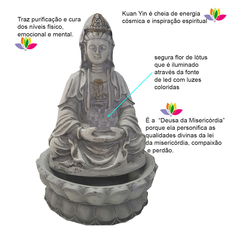Fonte De Água Kuan Yin Com Flor De Lótus Led 01039 na internet