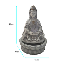 Fonte De Água Kuan Yin Com Flor De Lótus Led 01039 - comprar online