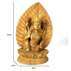 Escultura Em Madeira Lakshmi Na Folha 15cm 14058 - comprar online
