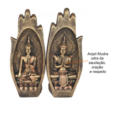 Imagem do Mão De Buda Tamanho Real Em Resina Ouro Velho 05536