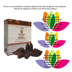 Incenso Cone Cascata Backflow Com Fragrância Myrra Goloka - Loja Mana Omॐ