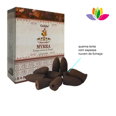 Incenso Cone Cascata Backflow Com Fragrância Myrra Goloka na internet
