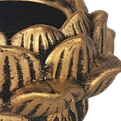 Kit 2 Incensários Castiçal Flor De Lótus Ouro Grande 13053 - Loja Mana Omॐ