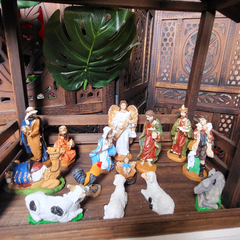 Presépio Natalino Com 14 Peças + Estábulo - Loja Mana Omॐ