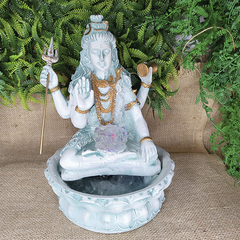 Fonte De Água Shiva Flor De Lótus Led 28cm 01062 - Loja Mana Omॐ