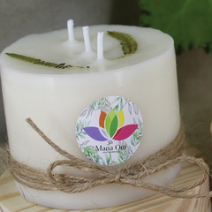 Kit 2 Velas Veganas Aromáticas Enriquecido Com Folha Lavanda