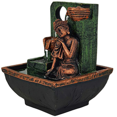 Fonte Água Decorativa Buda Com 3 Mini Quedas 01128