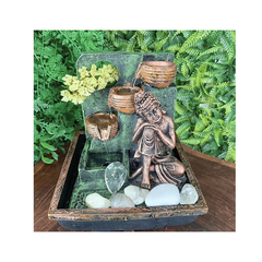 Fonte Água Decorativa Buda Com 3 Mini Quedas 01128 - comprar online