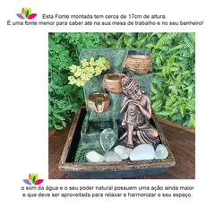 Fonte Água Decorativa Buda Com 3 Mini Quedas 01128 na internet