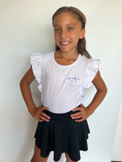 Pollera niña con short estampado - NEGRO