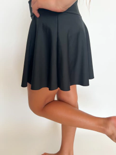 Pollera niña con short estampado - NEGRO - comprar online