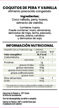 Coquitos de pera y vainilla en internet