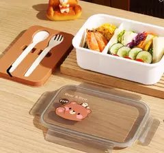 VIANDA RECTANGULAR 2 DIVISIONES + CUBIERTOS 1200 ML - Ollie's Market