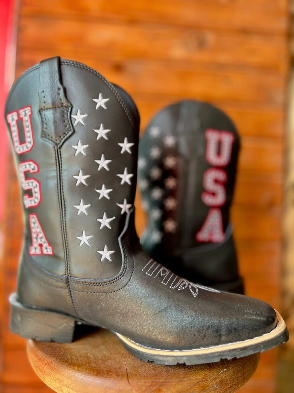 Bota texana masculina - USA estrela