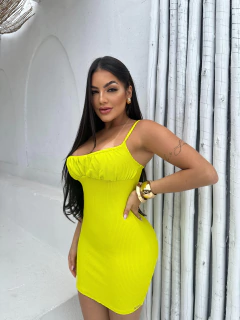 Vestido Franzido Canelado Power BlessMih Cód. 1920 (Coleção Festas) - comprar online