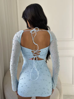 Vestido Denise Pérola Manga Longa Cód. 2455