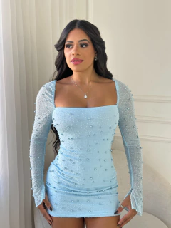 Vestido Denise Pérola Manga Longa Cód. 2455 na internet