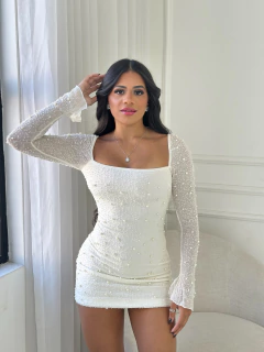 Vestido Denise Pérola Manga Longa Cód. 2455 na internet