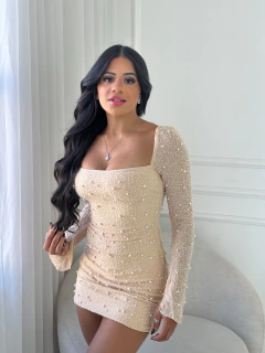 Vestido Denise Pérola Manga Longa Cód. 2455 - loja online