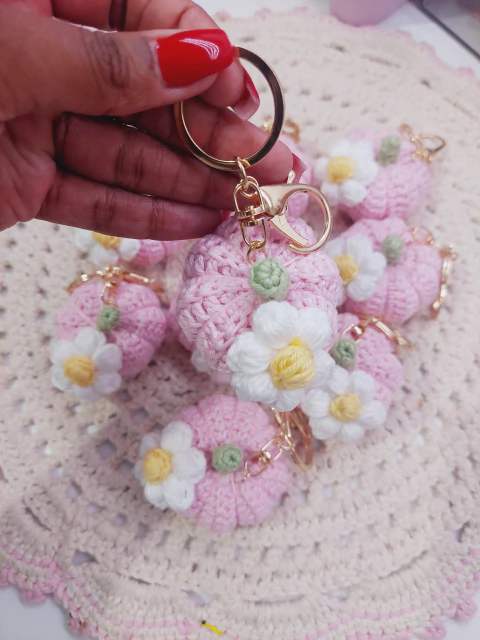 Chaveiro Abóbora pink