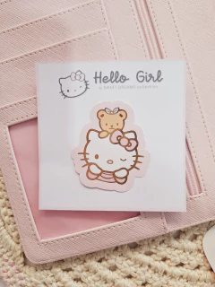 Die Cut Hello Girl teddy