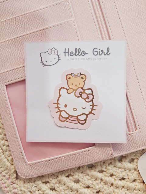 Die Cut Hello Girl teddy