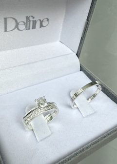 Aliança de Namoro em Prata 2mm Romance + Anel de Brinde - loja online