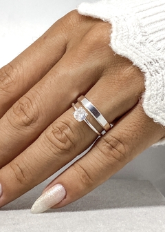 Aliança de Namoro em Prata 3mm Moon Polido + Anel de Brinde - comprar online