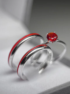 Aliança de Namoro em Prata 3mm Akai ito + Anel de Brinde - loja online