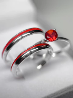 Aliança de Namoro em Prata 3mm Akai ito + Anel de Brinde - comprar online