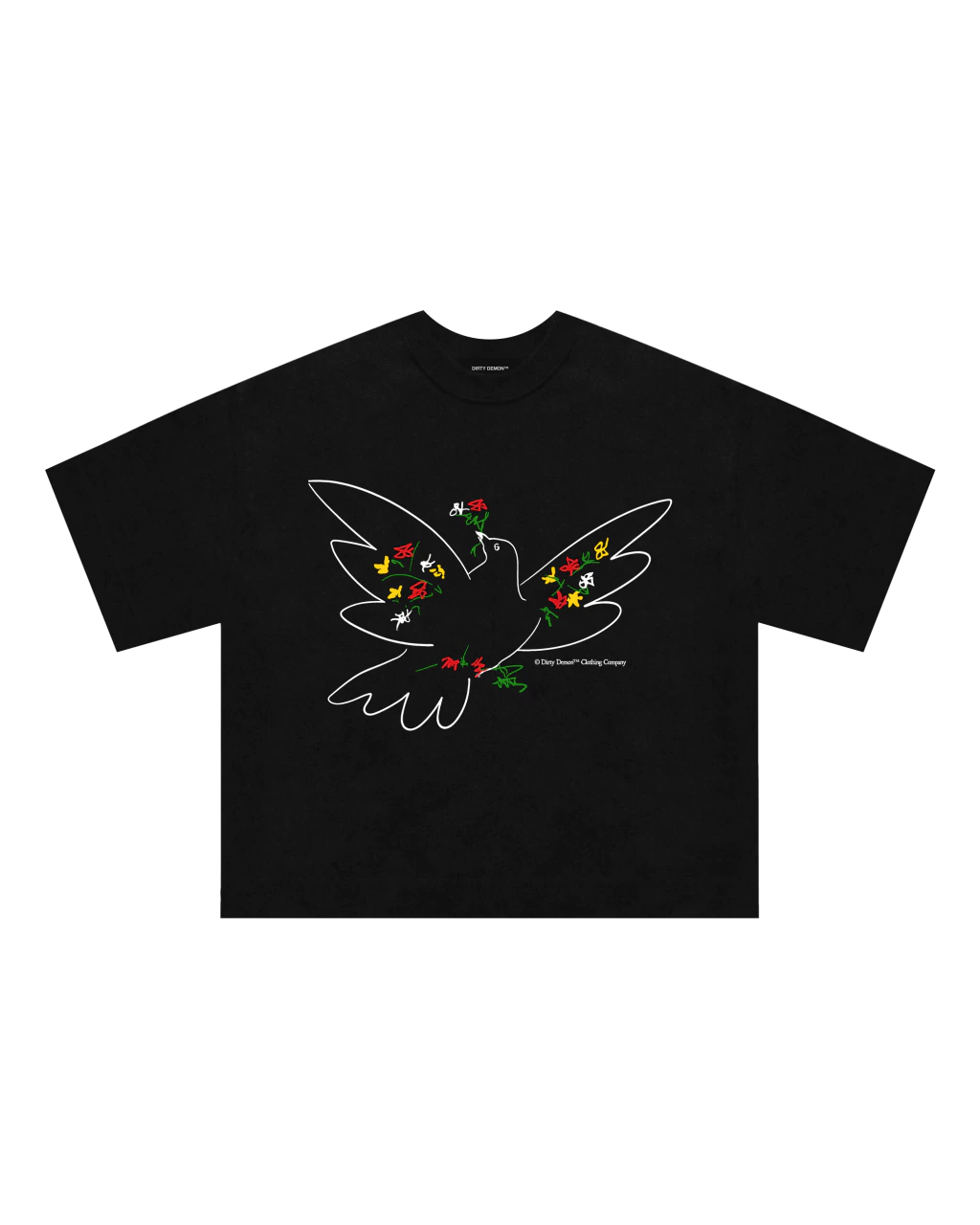 REMERA "WHITE DOVE" NEGRA