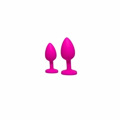 KIT DE PLUG ANAL EM SILICONE PINK P, M - comprar online
