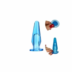 PLUG ANAL EM SILICONE JELLY COM ORIFÍCIO 7 X 3,5CM P - comprar online