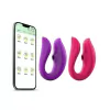 VIBRADOR DE CASAL APP COM SUGADOR DE CLITÓRIS 10 VIBRAÇÕES - RECARREGÁVEL