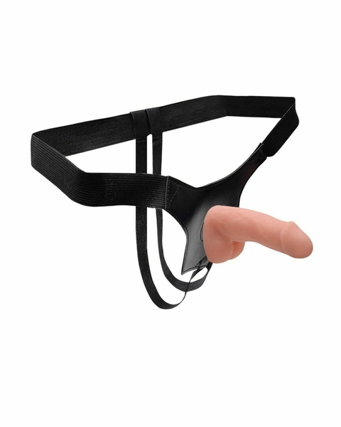 CINTA PENIANA COM PROTESE DILDO COM ESCROTO - EM CYBERSKIN EXTRA MACIO 17X3,5 - comprar online