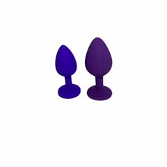 KIT DE PLUG ANAL EM SILICONE ROXO P, M - comprar online
