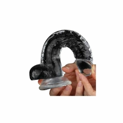 PROTESE DILDO TRANSPARENTE COM VENTOSA E ESCROTO 19X3,5 na internet