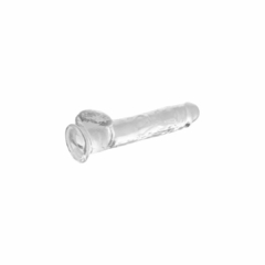 PROTESE DILDO TRANSPARENTE COM VENTOSA E ESCROTO 19X3,5 - comprar online
