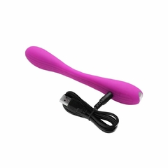 VIBRADOR DE CASAL RECARREGAVEL DOBRÁVEL DUPLA ESTIMULAÇÃO - VITORELI SEX SHOP