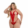 BODY PLUS SIZE PROVOCAÇÃO EM RENDA VERMELHA - comprar online