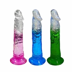 PROTESE DILDO TRANSPARENTE COM VENTOSA 19,5X3,8