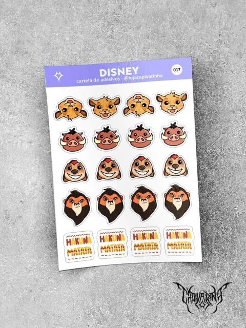 Cartela de Adesivos - Disney