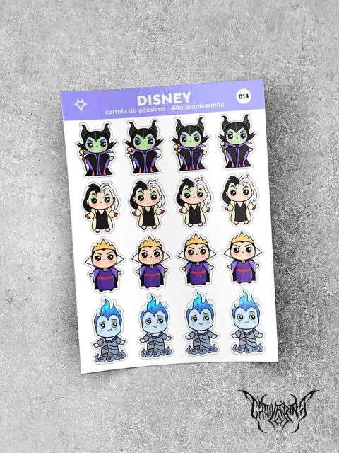 Cartela de Adesivos - Disney