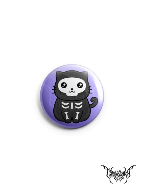 Botton - Skull Cat