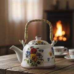 Tetera Diseño Flores Pensamiento 650ml en internet